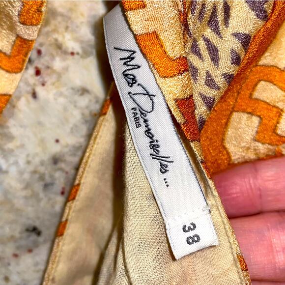 MES DEMOISELLES 100% Silk Sultane Blouse in Swahili Print FR 38 US 8 - Picture 2 of 11